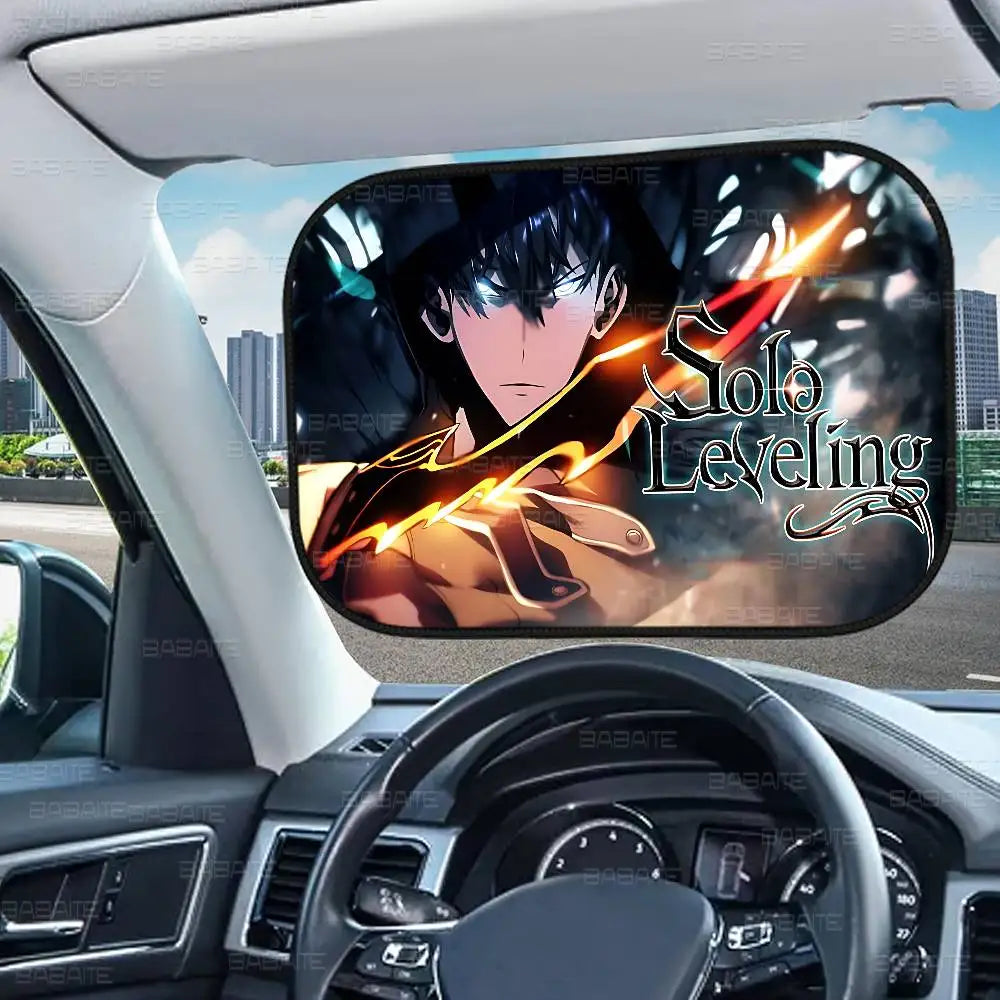 Solo Leveling in the car: sunshades and hunter accessories