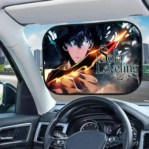 Solo Leveling in the car: sunshades and hunter accessories