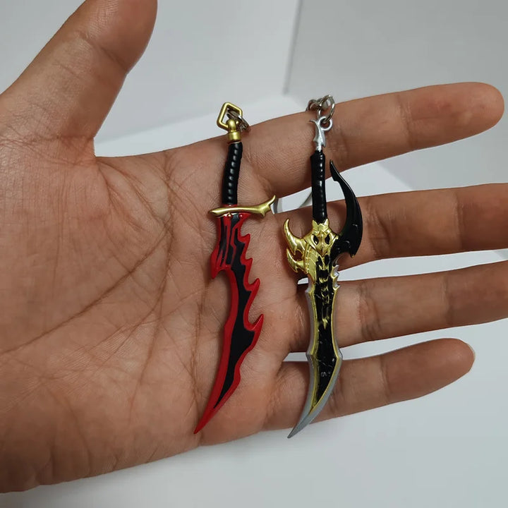 Porte-clés dague rouge 9 cm